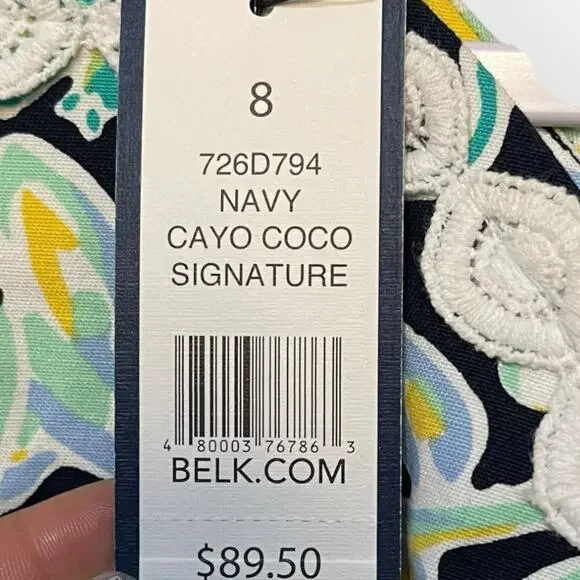 Crown & Ivy Halter Cayo Coco Signature Mini Dress Womens 8 Multicolor Tropical - Picture 10 of 15